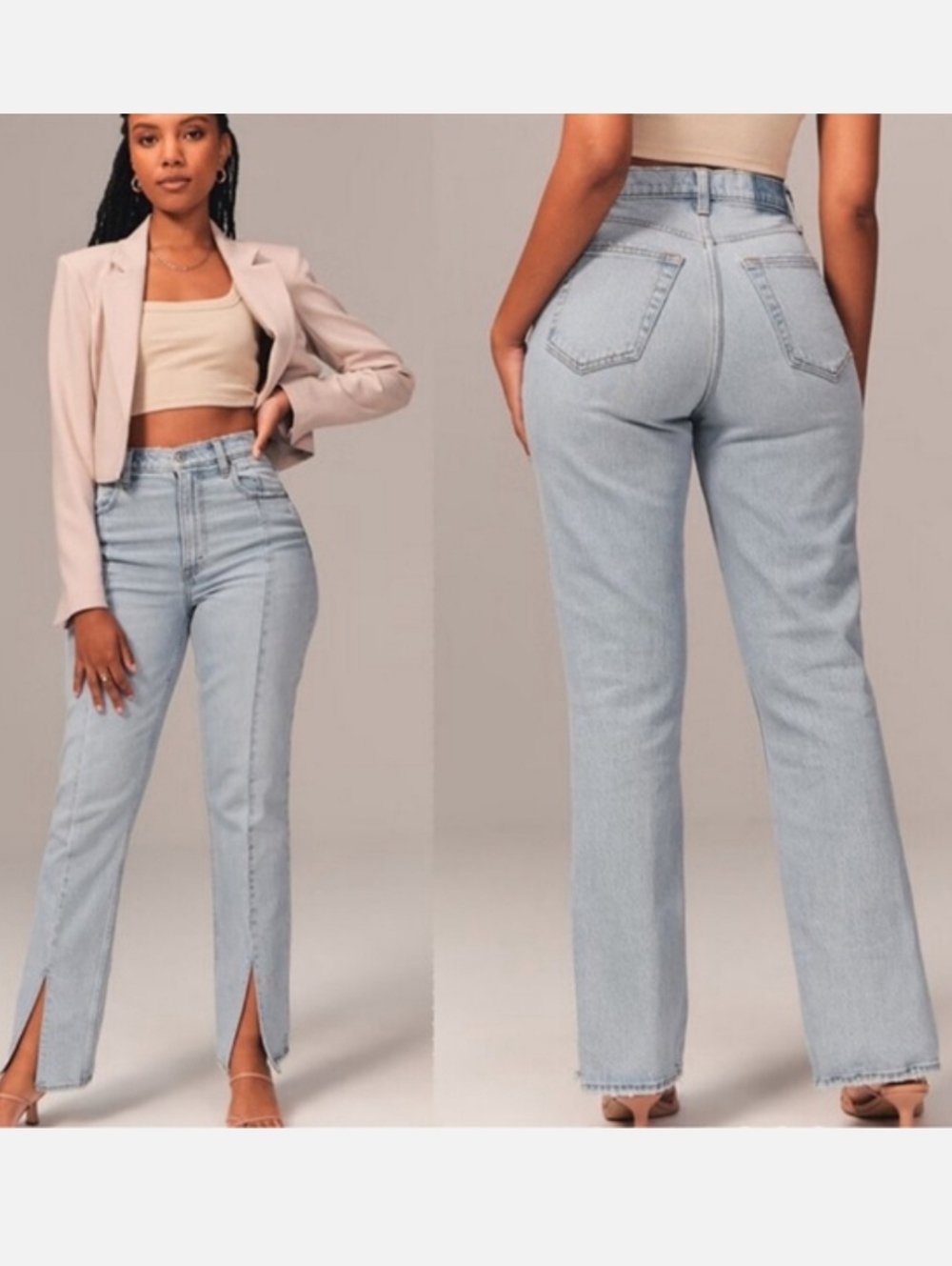 The 90s straight ultra high rise "Curve Love" Split Front Seam